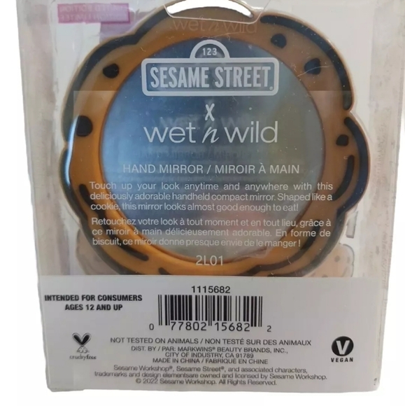 WetnWild Sesame Street Limited Edition 2pc Me Want Cookie Hand Mirror lipstick - Picture 3 of 7